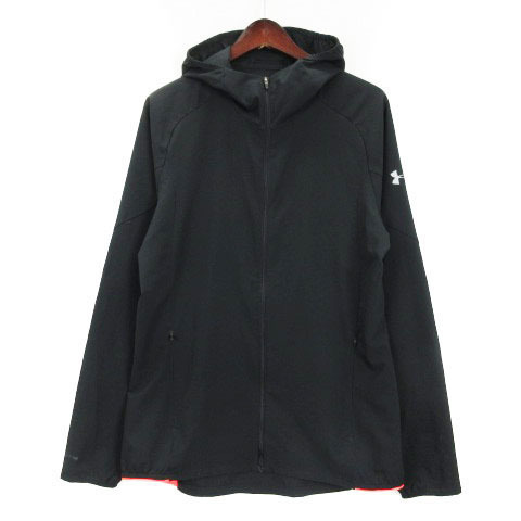 アンダーアーマー UNDER ARMOUR ランニング ウインドブレーカー UA LIGHT WOVEN SOLID HOODY ブラック L 240123E メンズ_画像1