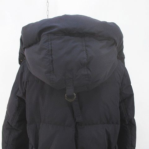 トラディショナルウェザーウェア Traditional Weatherwear ロング丈 ダウンコート 34 ネイビー 紺系 フード ダブルジップ スナップボタン_画像6