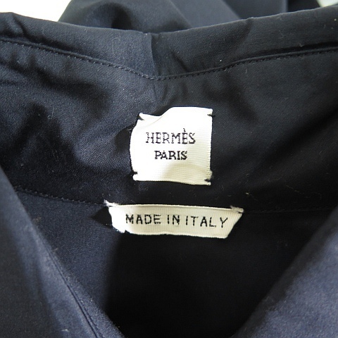  Hermes HERMES рубашка One-piece широкий рукав хлопок 40 черный Vintage 2sa5363 женский 