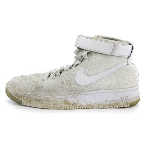 ナイキ NIKE AIR Force1 Ultra Flyknit MID エアフォース 1 ウルトラ フライニット スニーカー 817420-100 白 ホワイト 27.5cm ■GY01 メン_画像1