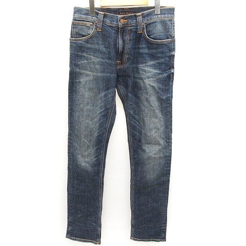 ヌーディージーンズ nudie jeans Thin Finn デニムパンツ ジーンズ ジップフライ 無地 コットン インディゴブルー 青系 W30 M位 ボトムス_画像1