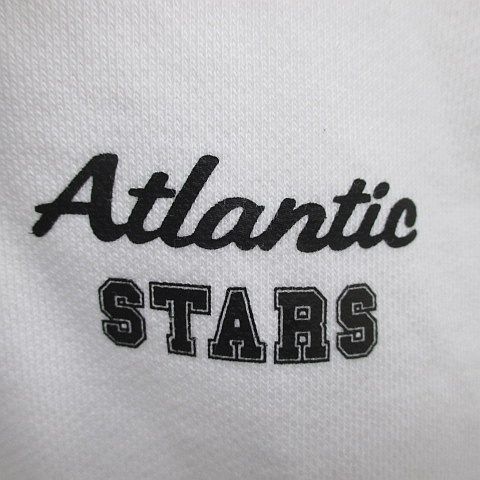 アトランティックスターズ Atlantic Stars 長袖 パーカー ジャケット S 白系 ホワイト ジップアップ ロゴ 文字 プリント 綿 コットン メン_画像6