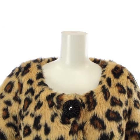  Lois Crayon Lois CRAYON no color coat outer 7 minute sleeve leopard print Leopard middle lining polka dot M beige 