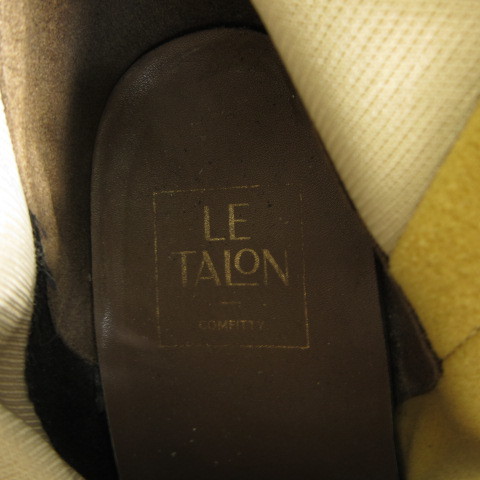 ルタロン Le Talon ショートブーツ レザー ヒール5.5cm 茶 M *T564 レディース_画像3