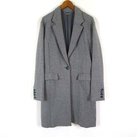  Vicky VICKY coat Chesterfield coat wool back slit long sleeve M 2 gray lady's 