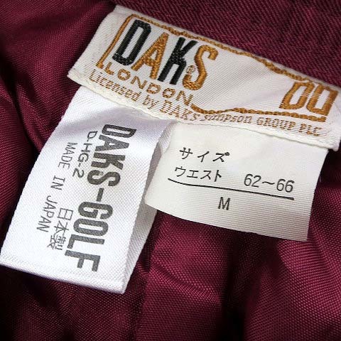 ダックス DAKS ゴルフ パンツ スラックス テーパード タック センタープレス M ボルドー レディースの画像5