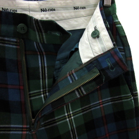  Ne-Net Ne-net конические брюки укороченные брюки в клетку roll выше 1 многоцветный зеленый зеленый /YS8 женский 