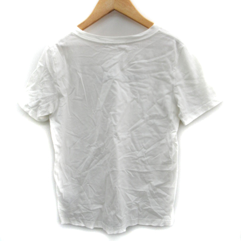 ココディール COCO DEAL Tシャツ カットソー 半袖 ラウンドネック 刺繍 2 白 ホワイト /SM35 レディース_画像2