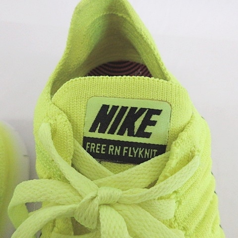 ナイキ NIKE フリーラン フライニット メダルスタンド Free RN Flyknit Medal Stand ランニングシューズ 蛍光イエロー 25 842546_画像3