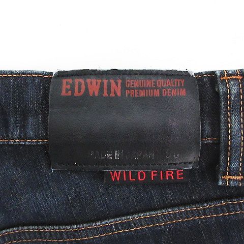 エドウィン WILD FIRE 503WF デニム ジーンズ ボトムス ストレート ユーズド加工 防風 防寒 裏起毛 ストレッチ 36 インディゴ ※EKM メンズ_画像3