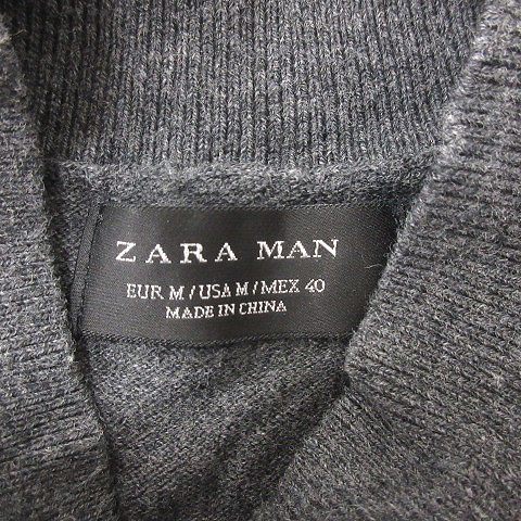 ザラマン ZARA MAN ニット カットソー ハイネック 半袖 M グレー /MN メンズ_画像5