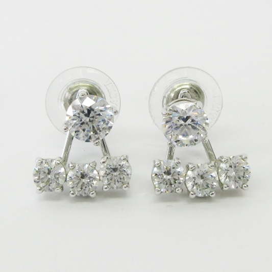 スワロフスキー SWAROVSKI 2WAY イヤージャケット ピアス ストーン シルバーカラー アクセサリー レディース_画像1