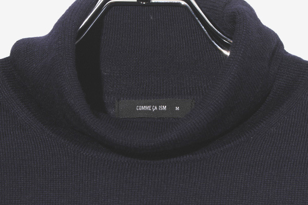 COMME CA ISM Comme Ca Ism wool pull over ta-toru neck knitted sweater M NAVY navy /* men's 