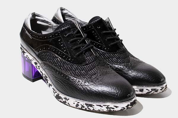 24-24.5cm UNITED NUDE ユナイテッドヌード Brogue ブローグ ウイングチップ クリアヒール レースアップ シューズ 38 BLACK ブラック /◆☆_画像2