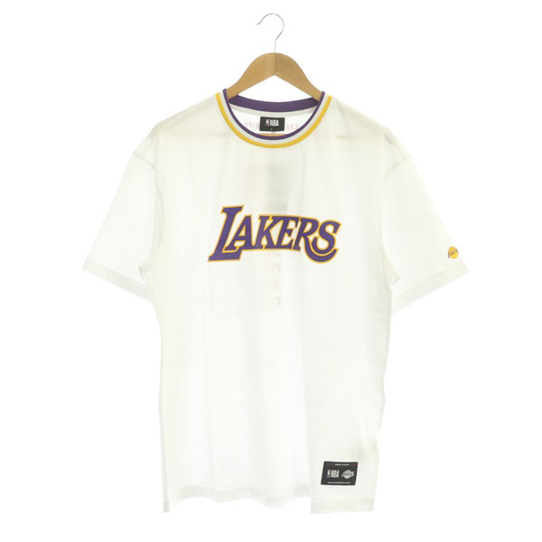 エヌビーエー NBA LOS ANGELES Lakers レイカーズTシャツ 半袖 クルーネック プリント コットン L 白 ホワイト /MY ■OS ■SH メンズ_画像1