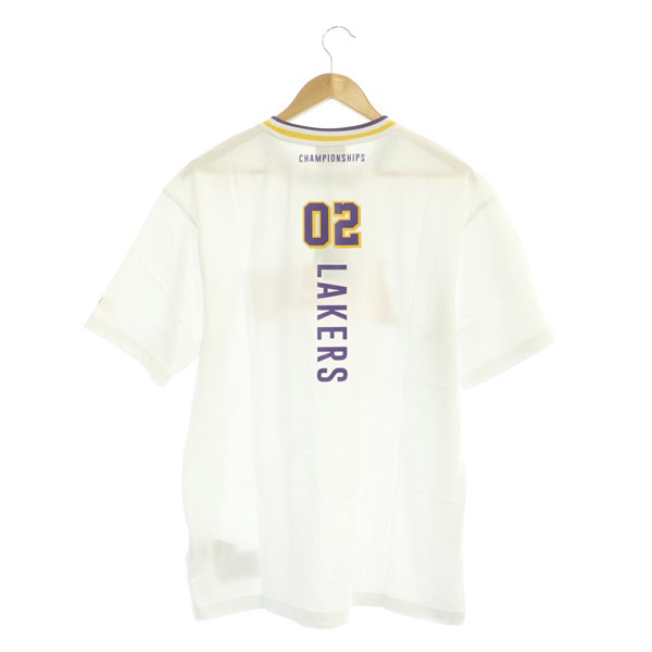 エヌビーエー NBA LOS ANGELES Lakers レイカーズTシャツ 半袖 クルーネック プリント コットン L 白 ホワイト /MY ■OS ■SH メンズ_画像2