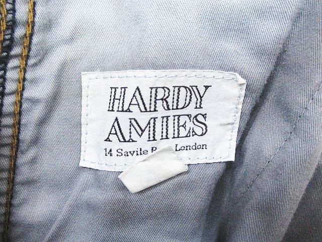 ハーディエイミス HARDY AMIES デニムパンツ ジーンズ 82 青系 ブルー ジップフライ 刺繍 ワッペン メンズ_画像3