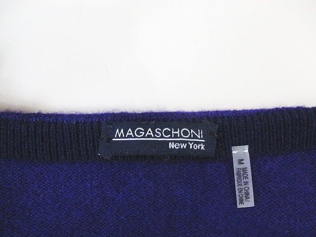 マガショーニ MAGASCHONI 長袖 ニット ワンピース 膝丈 M 紫系 パープル カシミヤ レディース_画像4