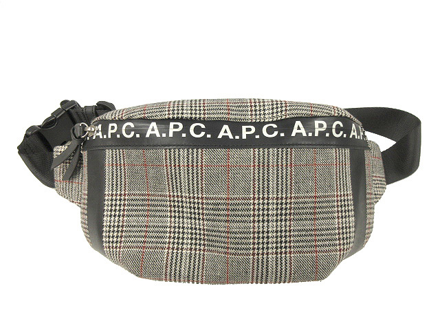 アーペーセー A.P.C. ウエストバッグ チェック ツイード グレー BAG カバン 鞄 メンズ レディース