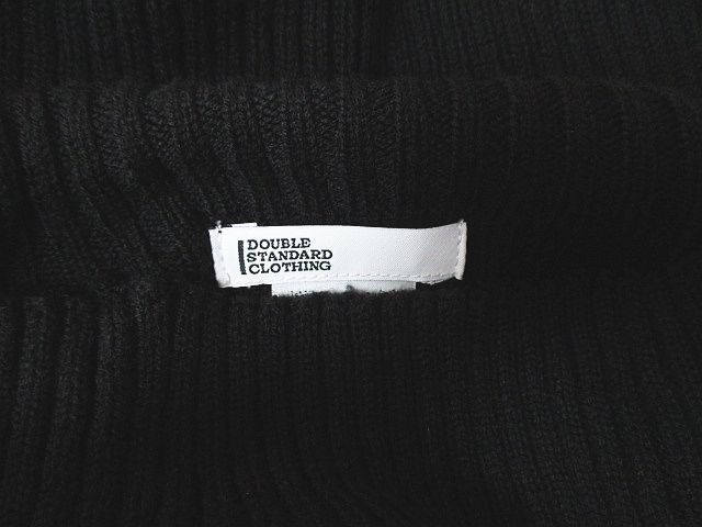 ダブルスタンダードクロージング ダブスタ DOUBLE STANDARD CLOTHING 長袖 ニット セーター F 黒系 ブラック 無地 リブ 伸縮性 レディース_画像3