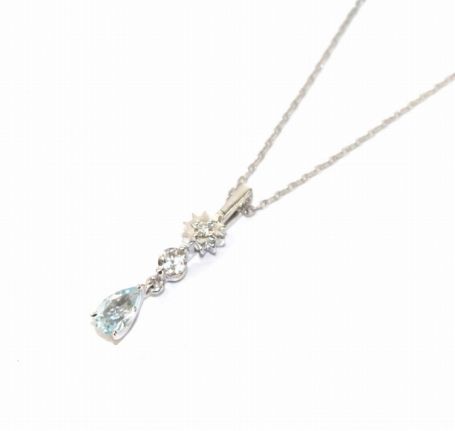 【爆売り!】 ネックレス JEWELRY STAR スタージュエリー ペンダント ジュエリー アクセサリー ホワイトゴールド K10 0.01ct しずく ドロップ ネックレス、ペンダント、チョーカー