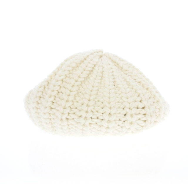 プラダ PRADA ウールカシミア ニットベレー帽 帽子 ホワイト 白 1MC355 国内正規 レディース_画像2