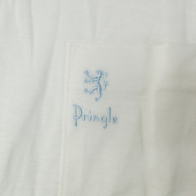 プリングル Pringle 美品 ヴィンテージ ポロシャツ ロゴ 刺繍 コットン 半袖 白 ホワイト L 1226 メンズ_画像4