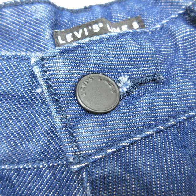 美品 リーバイス Levi's LINE8 クロップド カットオフ ワイド デニム パンツ ジーンズ ジーパン Gパン ボトムス コットン 39608 32 ME12_画像5