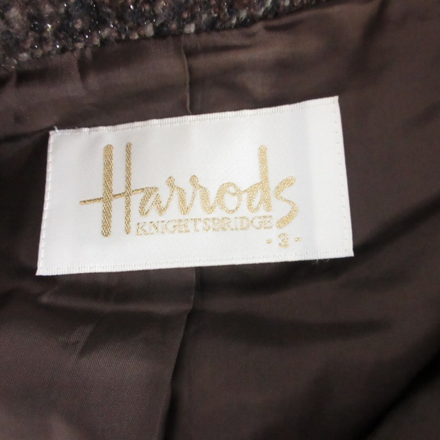 ハロッズ Harrods セットアップ フォーマルスーツ ツイードジャケット スカート 茶 ブラウン ジャケット 3 約S スカート 42 約M_画像9