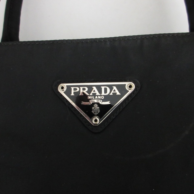 プラダ PRADA テスートナイロン ハンドバッグ トートバッグ 三角ロゴプレート ブラック 黒 0105 レディース_画像7