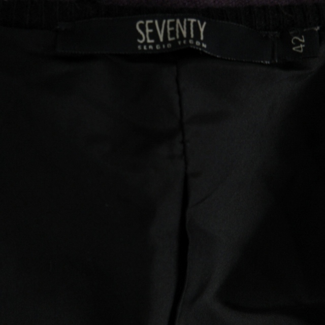 セブンティーセルジオテゴン SEVENTY SERGIO TEGON 美品 ウール ニット カーディガン セーター 装飾 ブラック 42 約L 1228 レディース_画像3