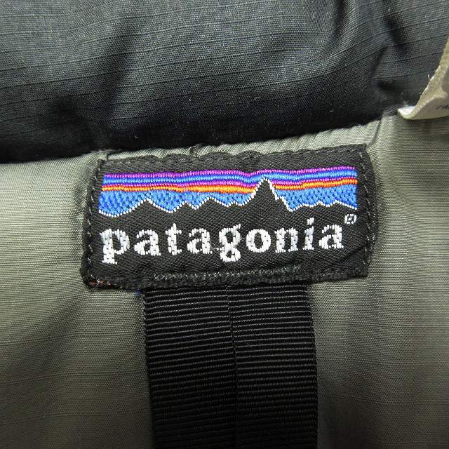 パタゴニア Patagonia マイクロリップストップ ダウン ベスト ナイロン ハイネック ジップアップ ロゴ 刺繍 ジャケット ブルゾン ME12_画像4