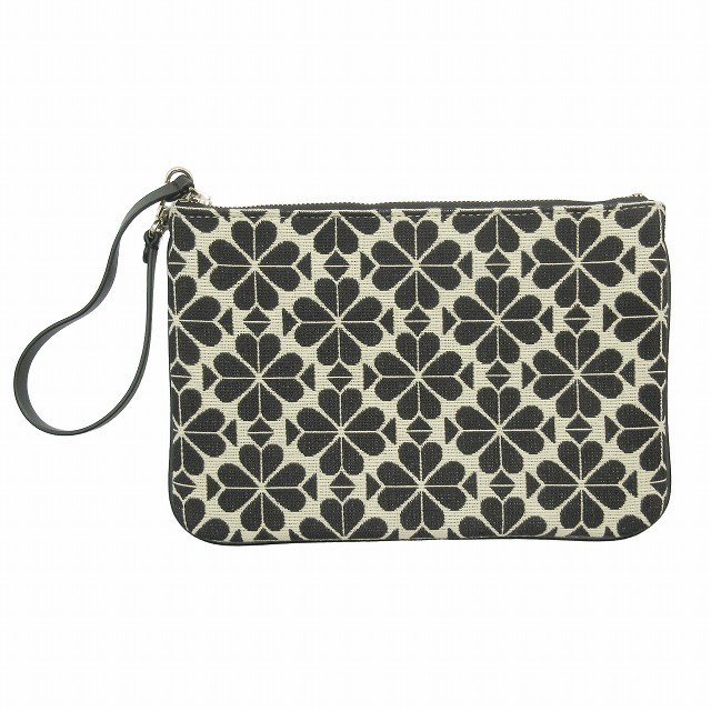 美品 ケイトスペード KATE SPADE スペードフラワー ジャガード ポーチ 小物入れ バッグインバッグ SPADE FLOWER JACQUARD_画像1