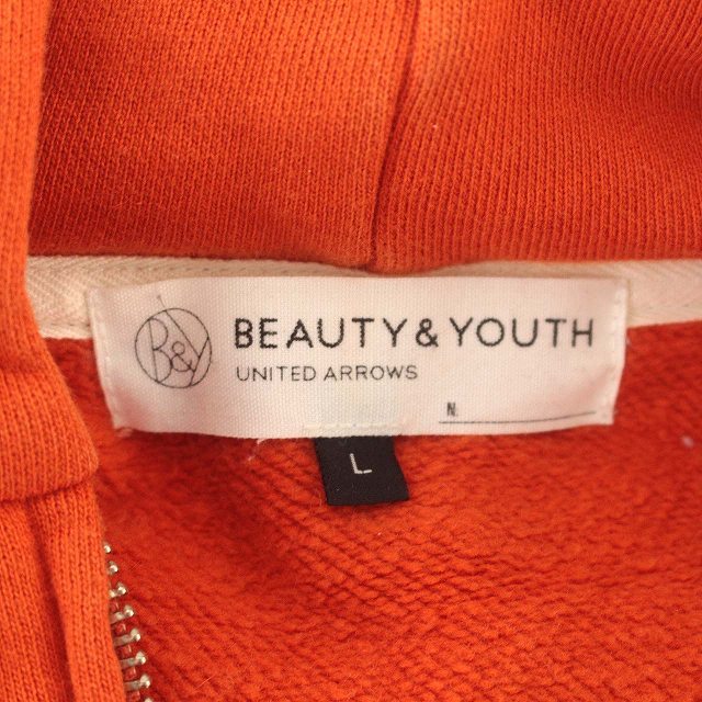 B&Y United Arrows BEAUTY&YOUTH Parker sweat Zip up L orange 