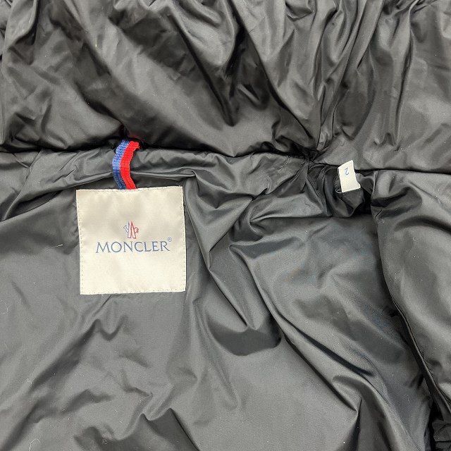 美品 17aw モンクレール MONCLER MIRIELON ミリエロン ダウン コート ジャケット ロング丈 ブルーフロストフォックス ファー付き 2 黒_画像5