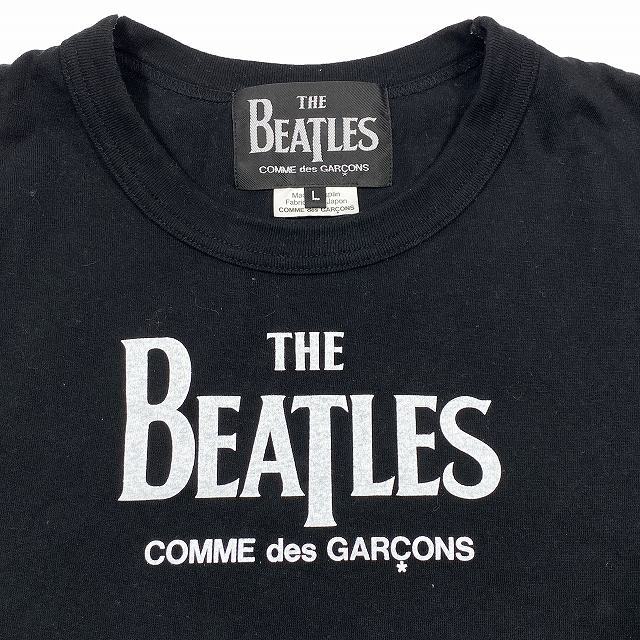 美品 コムデギャルソン×ビートルズ COMME des GARCONS×THE BEATLES ロゴプリント Tシャツ トップス 半袖 黒 ブラック_画像2