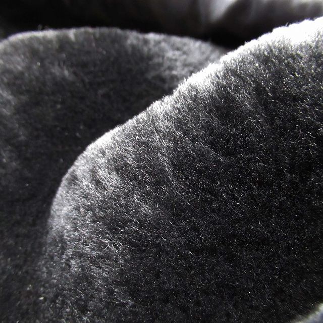 極美品 エンポリオアルマーニ EMPORIO ARMANI ムートンジャケット 羊革 ドッキング ブルゾン ラムスキン 裏ボア キルティング アウター M_画像8