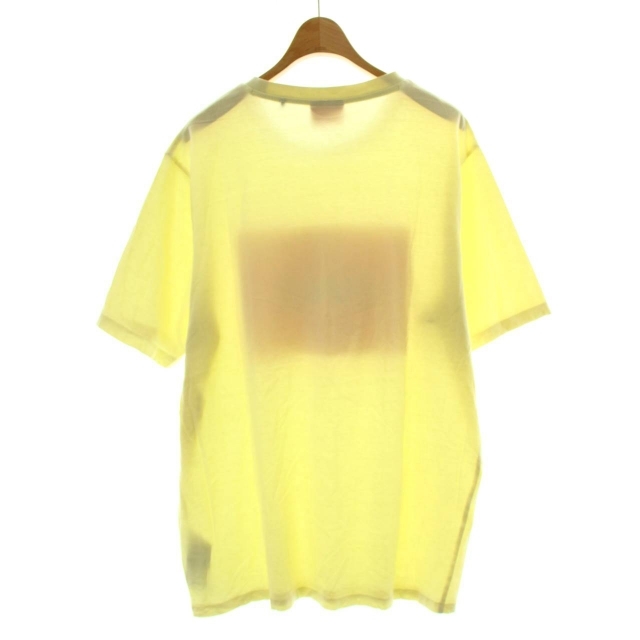 ヒューゴボス HUGO BOSS Tシャツ カットソー スクエアロゴ プリント クルーネック 半袖 L 黄色 イエロー 赤 レッド /DK メンズ_画像2