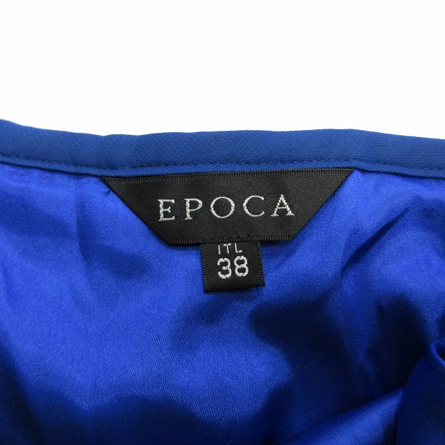 エポカ EPOCA プリーツ スカート サイドジップ ひざ丈 サイズ38 青 ブルー レディース♪12_画像5