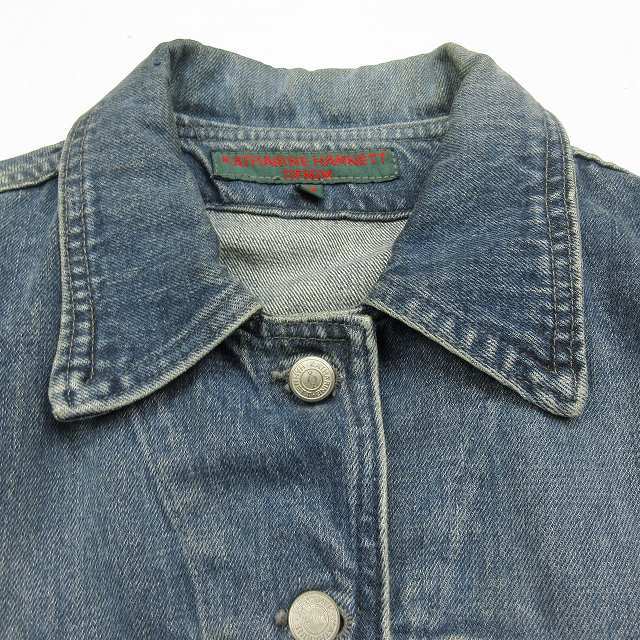 キャサリンハムネットデニム KATHARINE HAMNETT DENIM デニム ジャケット ジージャン Gジャン カバーオール ロゴ ボタン ジャンパー_画像4