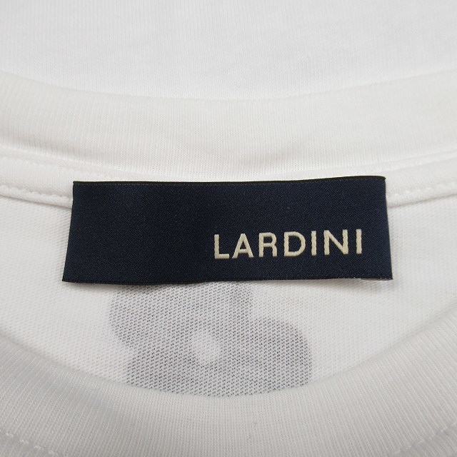 美品 ラルディーニ LARDINI ピエトロテルッツィー二 コラボ Tシャツ NO RAIN NO FLOWER プリント 半袖 オーバーサイズ M 白/▲I85/メンズ_画像5