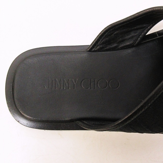 ジミーチュウ JIMMY CHOO コンフォートサンダル クロスストラップ イタリア製 ロゴ 黒 ブラック 41 26cm相当 0112 メンズ_画像7