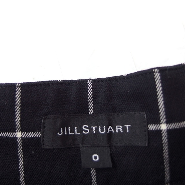 ジルスチュアート JILL STUART チェック ハイウエスト テーパード パンツ リボン ウール 0 ブラック 黒 /FT27 レディース_画像3