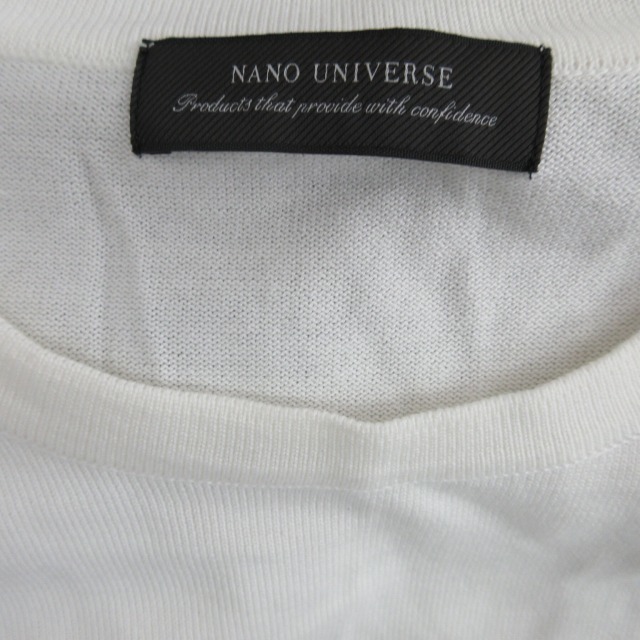 ナノユニバース nano universe 近年モデル 美品 ジャージー ロンT 白 Tシャツ カットソー 長袖 L IBO46 0115 メンズ_画像3