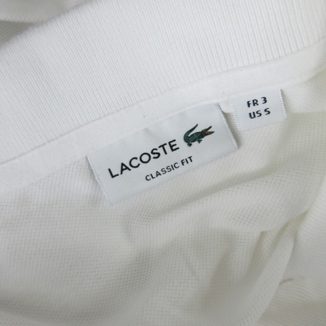 ラコステ LACOSTE ポロシャツ カットソー ワニ刺? 半袖 白 ホワイト Sサイズ 0120 IBO46 メンズの画像7