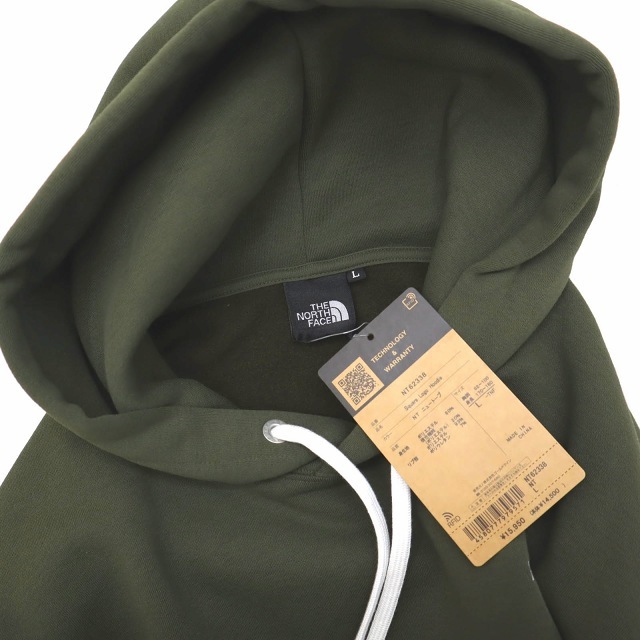 未使用品 ザノースフェイス THE NORTH FACE NT62338 Square Logo Hoodie スクエアロゴフーディ スウェット パーカー L_画像3