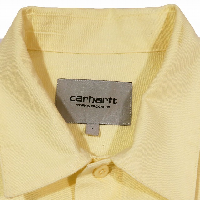 美品 カーハート carhartt マスターシャツ ワークシャツ トップス 半袖 SS MASTER SHIRT ライトイエロー サイズL メンズ IO27580の画像3