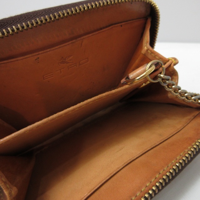  Etro ETRO coin case change purse . purse wallet arunikapeiz Lee light brown group Brown 0124 lady's 