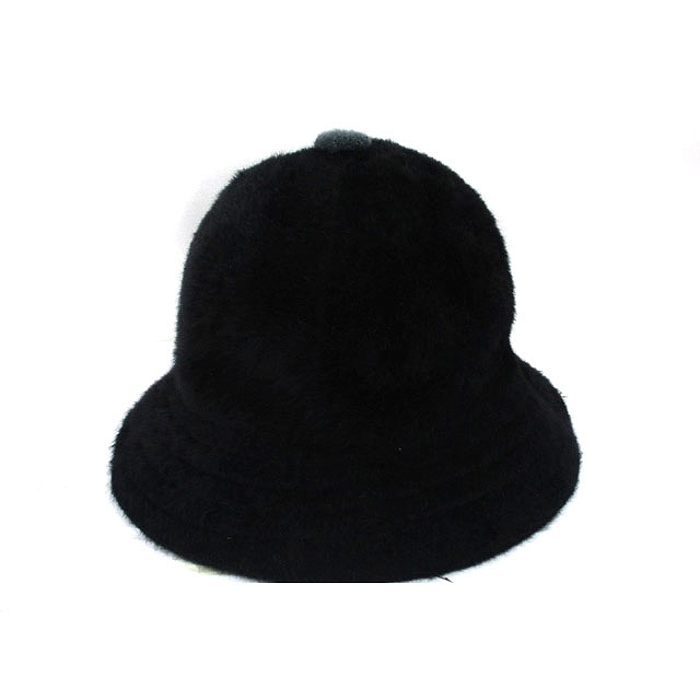 カンゴール KANGOL バケット ハット 帽子 フェイクファー ロゴ シンプル S ブラック 黒 /KT2 レディース_画像3