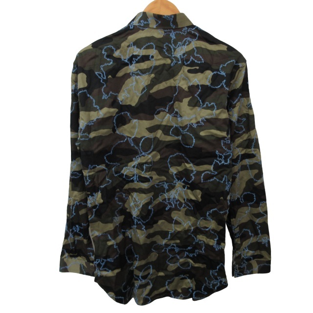  Dior Homme Dior HOMME beautiful goods dress shirt camouflage pattern camouflage pattern .? 563C574ZM605 Italy made long sleeve tea green Brown green 40 approximately M